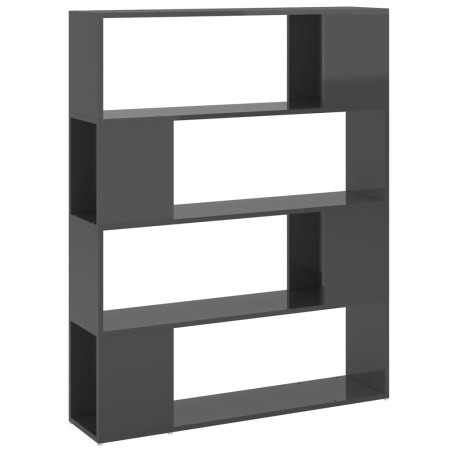 vidaXL Bücherregal Raumteiler Hochglanz-Grau 100x24x124 cm