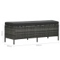 3-tlg. Garten-Lounge-Set mit Auflagen Poly Rattan Grau 3-tlg. Garten-Lounge-Set mit Auflagen Poly Rattan Grau