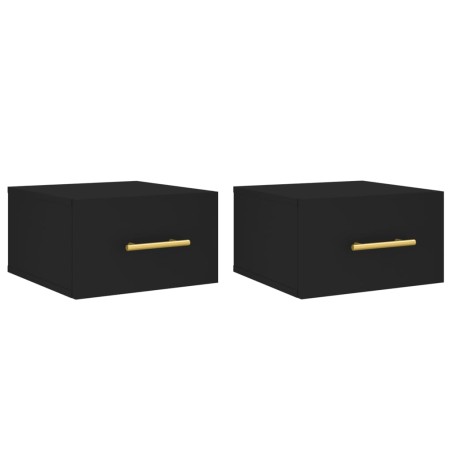 vidaXL Wand-Nachttische 2 Stk. Schwarz 35x35x20 cm
