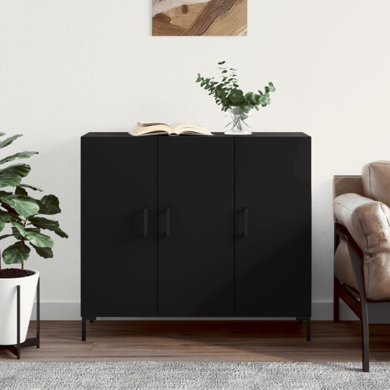 vidaXL Sideboard Schwarz 90x34x80 cm Holzwerkstoff vidaXL Sideboard Schwarz 90x34x80 cm Holzwerkstoff