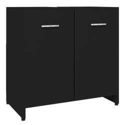 vidaXL Badezimmerschrank Schwarz 60x33x61 cm Holzwerkstoff