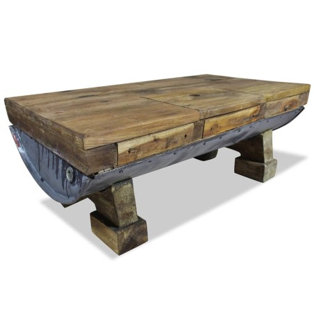 vidaXL Couchtisch Altholz Massiv 90 x 50 x 35 cm