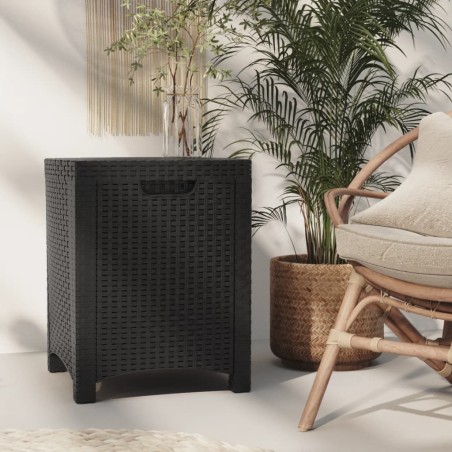 vidaXL Garten-Aufbewahrungsbox 39x39x46 cm PP Rattan Graphit