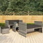 5-tlg. Garten-Lounge-Set mit Auflagen Poly Rattan Grau 5-tlg. Garten-Lounge-Set mit Auflagen Poly Rattan Grau