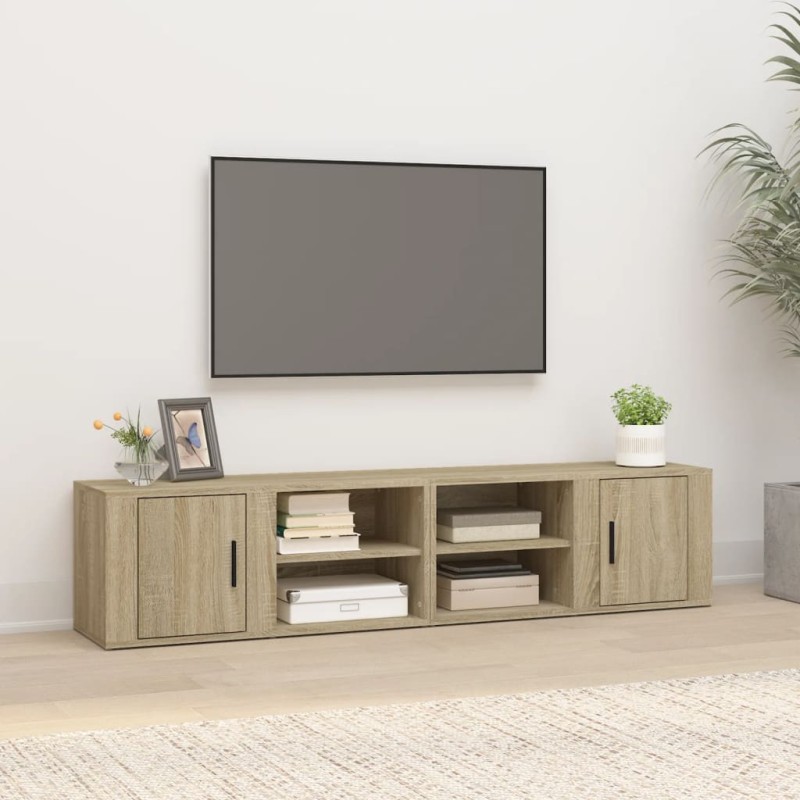 vidaXL TV-Schränke 2 Stk. Sonoma-Eiche 80x31,5x36 cm Holzwerkstoff vidaXL TV-Schränke 2 Stk. Sonoma-Eiche 80x31,5x36 cm Holzwerkstoff