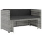 5-tlg. Garten-Lounge-Set mit Auflagen Poly Rattan Grau 5-tlg. Garten-Lounge-Set mit Auflagen Poly Rattan Grau