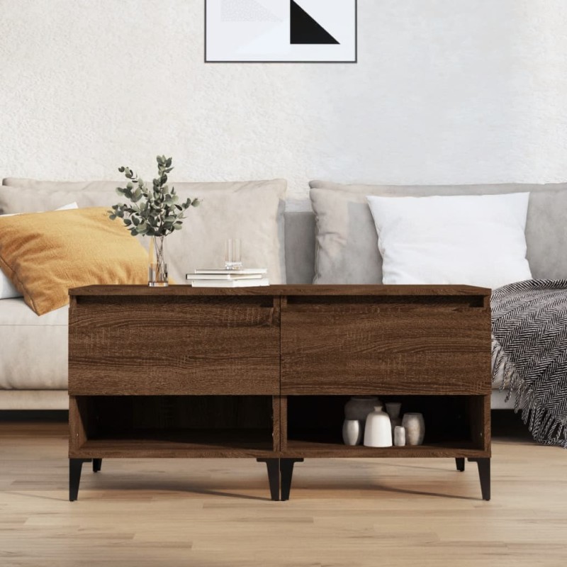 vidaXL Beistelltische 2 Stk. Braun Eichen-Optik 50x46x50 cm vidaXL Beistelltische 2 Stk. Braun Eichen-Optik 50x46x50 cm