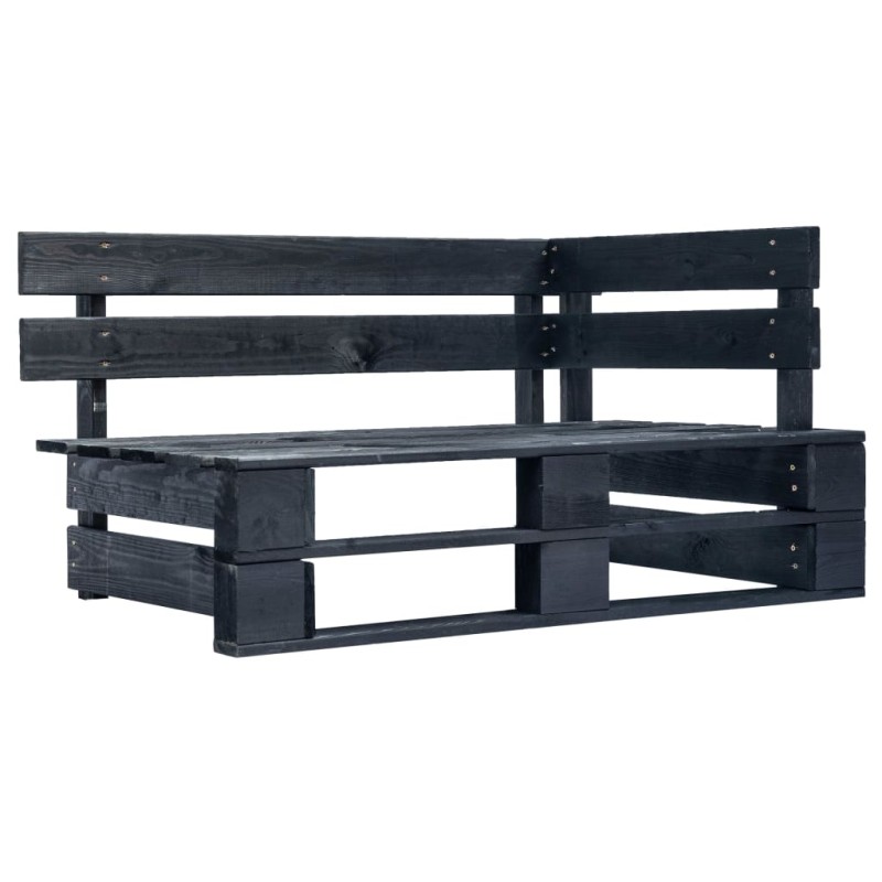 vidaXL Outdoor-Eckbank Paletten Holz Schwarz vidaXL Outdoor-Eckbank Paletten Holz Schwarz