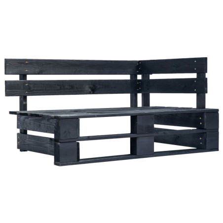 vidaXL Outdoor-Eckbank Paletten Holz Schwarz