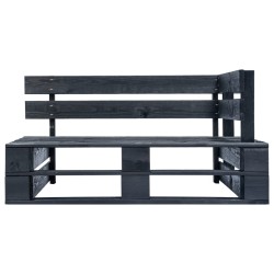 vidaXL Outdoor-Eckbank Paletten Holz Schwarz