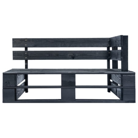 vidaXL Outdoor-Eckbank Paletten Holz Schwarz