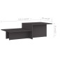 vidaXL Couchtisch Grau 111,5x50x33 cm Holzwerkstoff vidaXL Couchtisch Grau 111,5x50x33 cm Holzwerkstoff