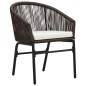3-tlg. Bistro-Set mit Kissen PE-Rattan Braun 3-tlg. Bistro-Set mit Kissen PE-Rattan Braun