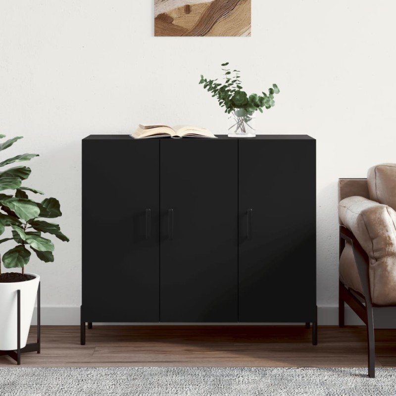 vidaXL Sideboard Schwarz 90x34x80 cm Holzwerkstoff vidaXL Sideboard Schwarz 90x34x80 cm Holzwerkstoff