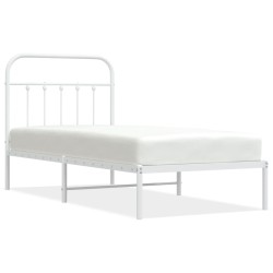 vidaXL Bettgestell mit Kopfteil Metall Weiß 90x190 cm