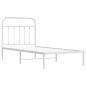 vidaXL Bettgestell mit Kopfteil Metall Weiß 90x190 cm vidaXL Bettgestell mit Kopfteil Metall Weiß 90x190 cm