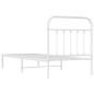 vidaXL Bettgestell mit Kopfteil Metall Weiß 90x190 cm vidaXL Bettgestell mit Kopfteil Metall Weiß 90x190 cm