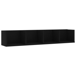 vidaXL CD-Wandregal Schwarz 100x18x18 cm Holzwerkstoff