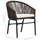 3-tlg. Bistro-Set mit Kissen PE-Rattan Braun 3-tlg. Bistro-Set mit Kissen PE-Rattan Braun