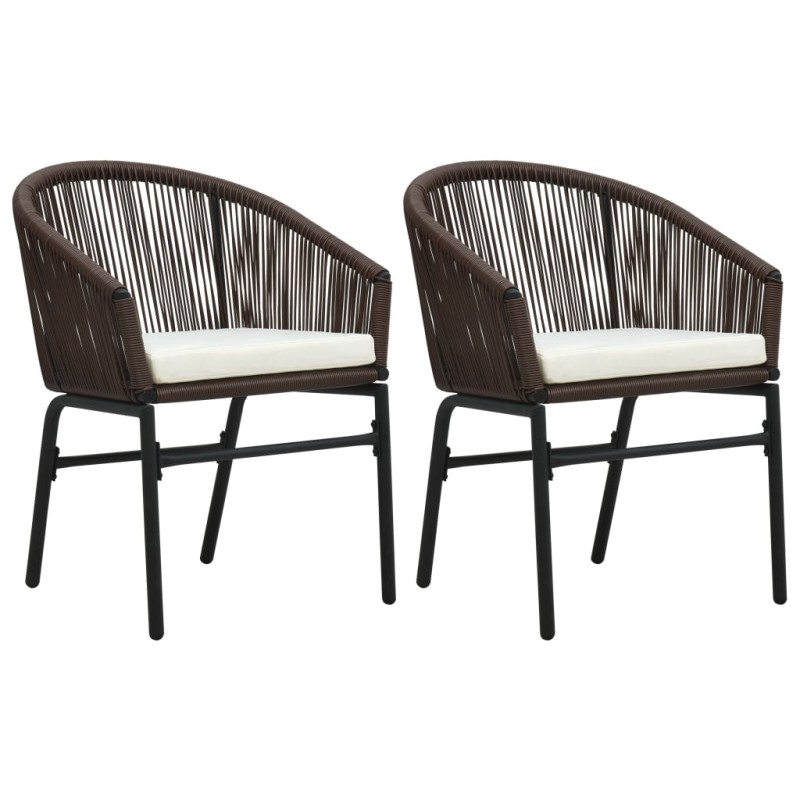 Gartenstühle 2 Stk. Braun PE-Rattan Gartenstühle 2 Stk. Braun PE-Rattan