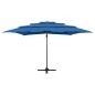 vidaXL Sonnenschirm mit Aluminium-Mast 4-lagig Azurblau 250x250 cm vidaXL Sonnenschirm mit Aluminium-Mast 4-lagig Azurblau 250x250 cm