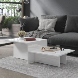vidaXL Couchtisch Hochglanz-Weiß 111,5x50x33 cm Holzwerkstoff