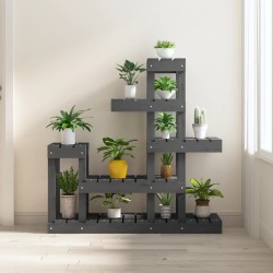 vidaXL Pflanzenständer Grau 92x25x97 cm Massivholz Kiefer