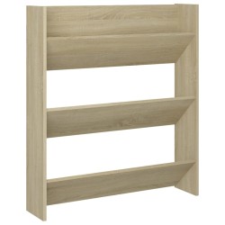 vidaXL Wand-Schuhschrank Sonoma-Eiche 80x18x90 cm Holzwerkstoff
