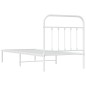 vidaXL Bettgestell mit Kopfteil Metall Weiß 90x200 cm vidaXL Bettgestell mit Kopfteil Metall Weiß 90x200 cm