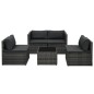 5-tlg. Garten-Sofagarnitur mit Auflagen Poly Rattan Grau 5-tlg. Garten-Sofagarnitur mit Auflagen Poly Rattan Grau