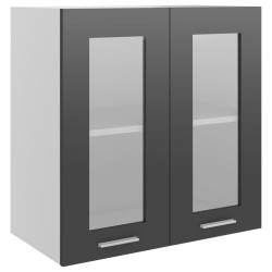 vidaXL Hängeglasschrank Hochglanz-Grau 60x31x60 cm Holzwerkstoff