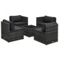 5-tlg. Garten-Sofagarnitur mit Auflagen Poly Rattan Grau 5-tlg. Garten-Sofagarnitur mit Auflagen Poly Rattan Grau