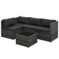 5-tlg. Garten-Sofagarnitur mit Auflagen Poly Rattan Grau 5-tlg. Garten-Sofagarnitur mit Auflagen Poly Rattan Grau
