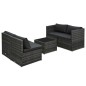 5-tlg. Garten-Sofagarnitur mit Auflagen Poly Rattan Grau 5-tlg. Garten-Sofagarnitur mit Auflagen Poly Rattan Grau