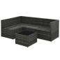 5-tlg. Garten-Sofagarnitur mit Auflagen Poly Rattan Grau 5-tlg. Garten-Sofagarnitur mit Auflagen Poly Rattan Grau