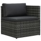 5-tlg. Garten-Sofagarnitur mit Auflagen Poly Rattan Grau 5-tlg. Garten-Sofagarnitur mit Auflagen Poly Rattan Grau
