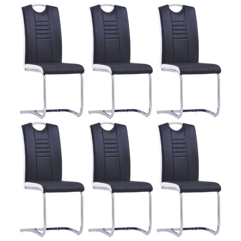 vidaXL Freischwinger 6 Stk. Schwarz Kunstleder vidaXL Freischwinger 6 Stk. Schwarz Kunstleder
