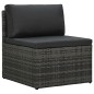 5-tlg. Garten-Sofagarnitur mit Auflagen Poly Rattan Grau 5-tlg. Garten-Sofagarnitur mit Auflagen Poly Rattan Grau