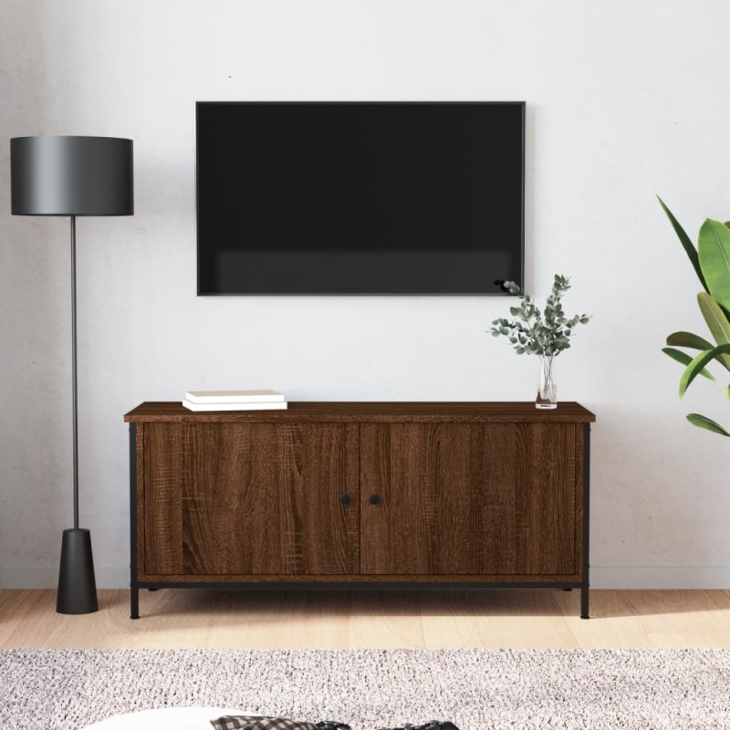 vidaXL TV-Schrank mit Türen Braun Eiche 102x35x45cm Holzwerkstoff vidaXL TV-Schrank mit Türen Braun Eiche 102x35x45cm Holzwerkstoff