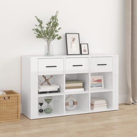 vidaXL Sideboard Hochglanz-Weiß 100x30x59,5 cm Holzwerkstoff
