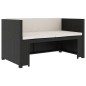 5-tlg. Garten-Lounge-Set mit Auflagen Poly Rattan Schwarz 5-tlg. Garten-Lounge-Set mit Auflagen Poly Rattan Schwarz