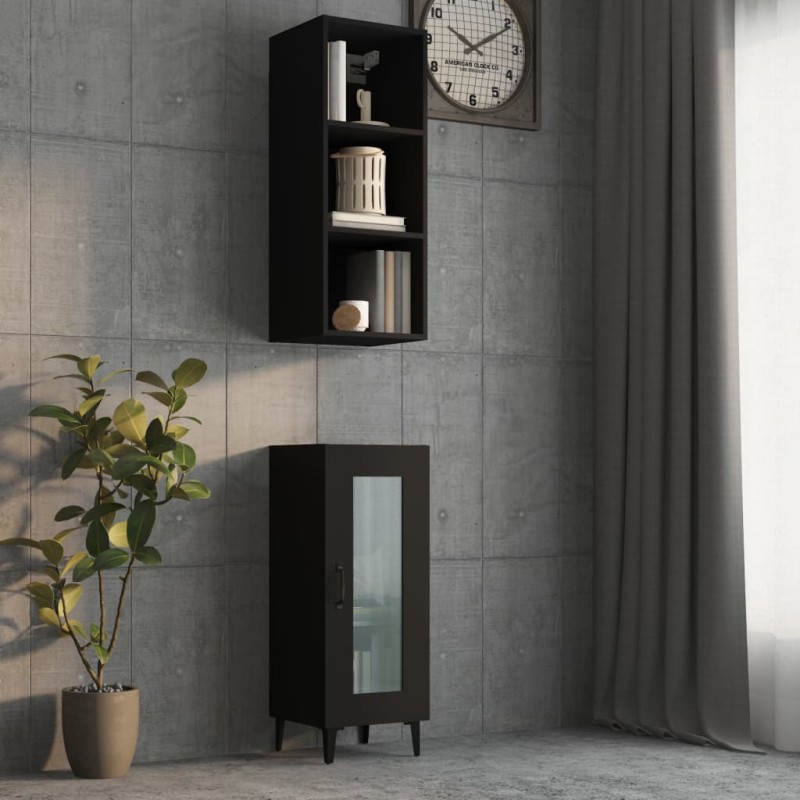 vidaXL Wandschrank Schwarz 34,5x32,5x90 cm Holzwerkstoff vidaXL Wandschrank Schwarz 34,5x32,5x90 cm Holzwerkstoff