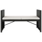 5-tlg. Garten-Lounge-Set mit Auflagen Poly Rattan Schwarz 5-tlg. Garten-Lounge-Set mit Auflagen Poly Rattan Schwarz