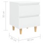 vidaXL Nachttisch mit Kiefernholz-Beinen Hochglanz-Weiß 40x35x50 cm vidaXL Nachttisch mit Kiefernholz-Beinen Hochglanz-Weiß 40x35x50 cm