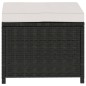 5-tlg. Garten-Lounge-Set mit Auflagen Poly Rattan Schwarz 5-tlg. Garten-Lounge-Set mit Auflagen Poly Rattan Schwarz