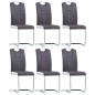 vidaXL Freischwinger 6 Stk. Grau Kunstleder vidaXL Freischwinger 6 Stk. Grau Kunstleder