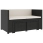 5-tlg. Garten-Lounge-Set mit Auflagen Poly Rattan Schwarz 5-tlg. Garten-Lounge-Set mit Auflagen Poly Rattan Schwarz