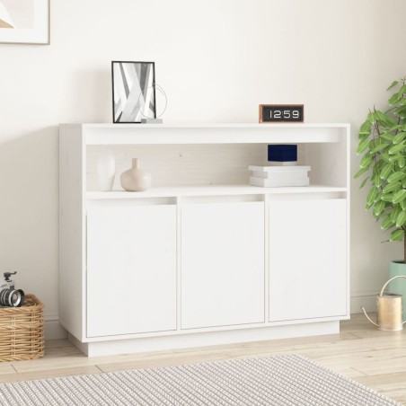 vidaXL Sideboard Weiß 104,5x34x80 cm Massivholz Kiefer