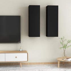 vidaXL TV-Schränke 2 Stk. Schwarz 30,5x30x90 cm Holzwerkstoff