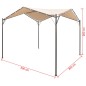 vidaXL Pavilion Partyzelt Überdachung 3x3 m Stahl Beige vidaXL Pavilion Partyzelt Überdachung 3x3 m Stahl Beige